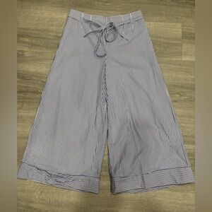 J. Crew Blue and White Striped Paper Bag Pants Size 8